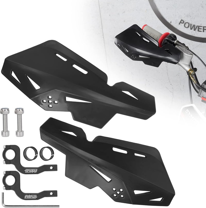 RUTU Dirt Bike Handguards 7/8 Inch 22mm,Motorcycle Handguards with CNC Bracket Pair Fit for Dirt Pit Bikes, Motocross, ATV, CRF KLX KX LTR TRX SX SXF EXC XCW Grizzly,Scooter,Hawk 250 - Black - Image 1